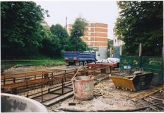 Storm drain site at Cornwallis Gardens being cleared c1999